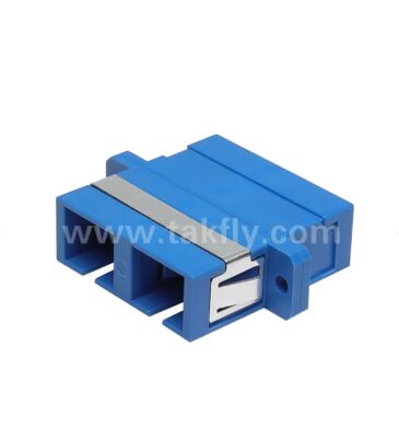Adaptador de fibra óptica SC Duplex, baixa perda de inserção para conexão cabo a cabo e cabo a equipamento