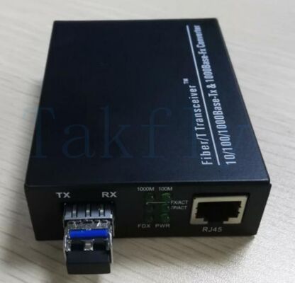 10/100/1000M Conversor de mídia de negociação automática, chip de baixa temperatura, sem ventilador de resfriamento, conversão confiável de fibra para Ethernet