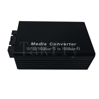 Mini 100M Fast Ethernet Media Converter, 10/100Base-TX para 100Base-FX, Casamento de alumínio, Extensão até 100km