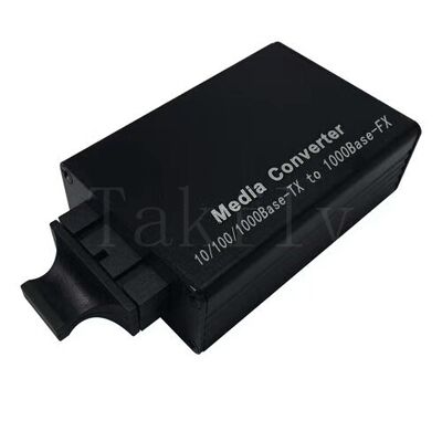 Mini 100M Fast Ethernet Media Converter, 10/100Base-TX para 100Base-FX, Casamento de alumínio, Extensão até 100km
