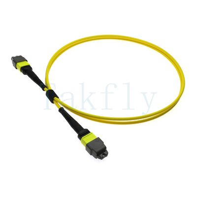 12F MTP(M) MTP(F) APC Patch Cord, SM G657A1, 1m, 3,0mm, LSZH Amarelo, Boot insensible à dobra, baixa perda