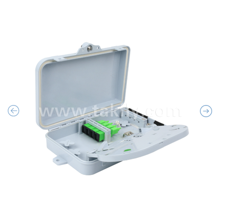Caixa de terminação de fibra óptica FTKS-1805-04A, 4 SC/APC SM SX Adaptador, Pigtail instalado, FTTH FTTx Splicing Distribution Splitting Storage Cable Management Enclosure
