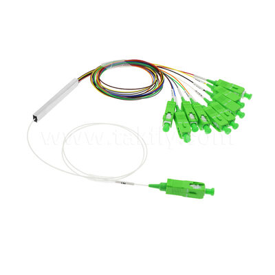 Splitter PLC de 1 × 9 canais com fibra de 0,9 mm para redes de distribuição óptica FTTH/FTTX