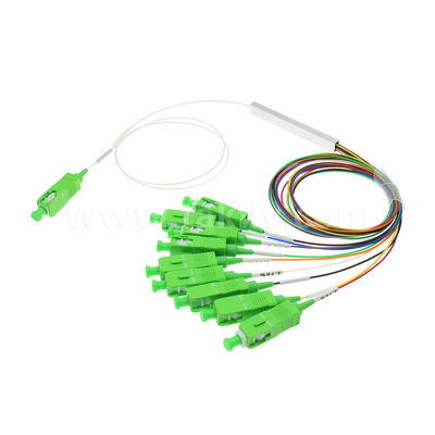 Splitter PLC de 1 × 9 canais com fibra de 0,9 mm para redes de distribuição óptica FTTH/FTTX