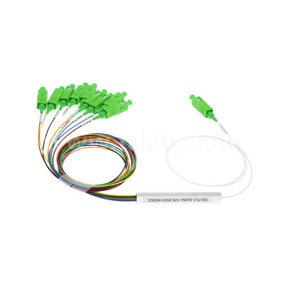 Splitter PLC de 1 × 9 canais com fibra de 0,9 mm para redes de distribuição óptica FTTH/FTTX