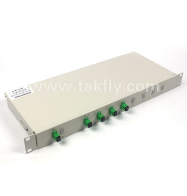 Série completa de divisores PLC 1×2 a 1×32 – Chassi de rack 1U para escritório central