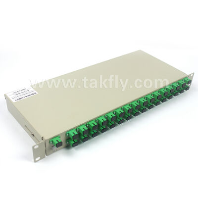Série completa de divisores PLC 1×2 a 1×32 – Chassi de rack 1U para escritório central