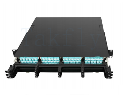 1U / 2U / 4U High Density MPO Cassette Patch Panel ️ Rack-Mount, Easy-Plug MPO para módulos de cassete LC, adaptadores LC pré-carregados para aplicativos de data center e SAN / LAN