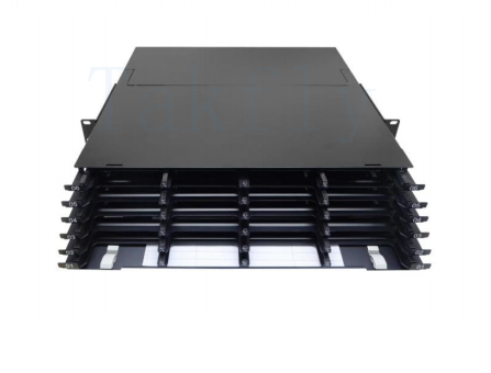 1U / 2U / 4U High Density MPO Cassette Patch Panel ️ Rack-Mount, Easy-Plug MPO para módulos de cassete LC, adaptadores LC pré-carregados para aplicativos de data center e SAN / LAN