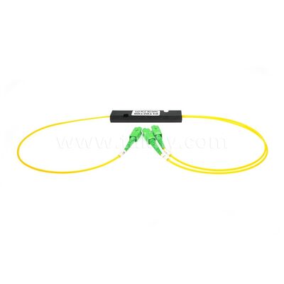 PLC Fiber Splitter 3.0mm Mini ABS Box, SM G657A1, SC/APC, para acoplamento e distribuição de sinal óptico em sistemas PON