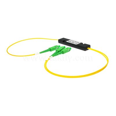 PLC Fiber Splitter 3.0mm Mini ABS Box, SM G657A1, SC/APC, para acoplamento e distribuição de sinal óptico em sistemas PON