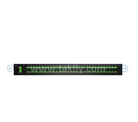 1U Rack Mount PLC Splitter Óptico ′′ 19" Painel, G657A1 de modo único, SC/APC, para distribuição de sinal óptico