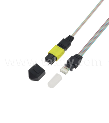 Conjunto de matriz de fibra MTP-16CH-FA - Conector MTP para matriz de fibra com ranhura em V de 16 canais, baixa perda de inserção, para transceptores ópticos de alta velocidade e aplicações de CPO/data center
