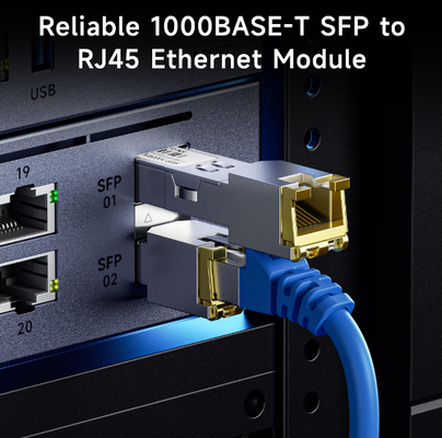 Módulo RJ45 Gigabit SFP – Transceptor SFP de cobre 1000BASE-T com 1,25 Gbps e baixo EMI
