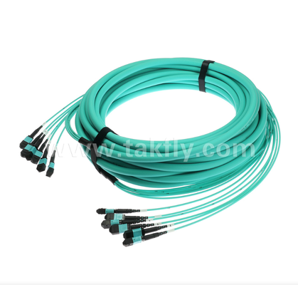 Cordão MPO/PC Trunk Patch de 72 núcleos ¢ Multimodo OM3, entrada 6×MPO para saída 6×MPO, baixa perda de inserção, para aplicações de Data Center de alta densidade e 40G/100G SR4/SR10