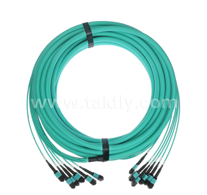 Cordão MPO/PC Trunk Patch de 72 núcleos ¢ Multimodo OM3, entrada 6×MPO para saída 6×MPO, baixa perda de inserção, para aplicações de Data Center de alta densidade e 40G/100G SR4/SR10