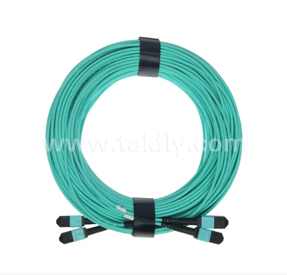 Mini cabo de patch tronco MPO/PC de 24 núcleos – multimodo OM3, entrada 2×MPO para saída 2×MPO, baixa perda de inserção, para data center de alta densidade e aplicações 40G/100G SR4