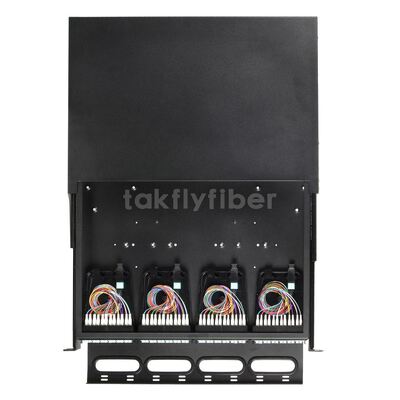 Takfly 1U / 2U Sliding Patch Panel ¢ High-Density Plug-and-Play MTP / MPO para LC Cassette para até 192 fibras