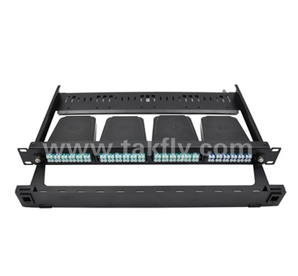 1U 24-Port MPO/MTP Patch Panel 19" Rack-Mount, de alta densidade, suporta caixas de módulos MPO pré-conectadas e painéis de adaptadores LC/MPO, para cablagem de fibra de tronco do data center