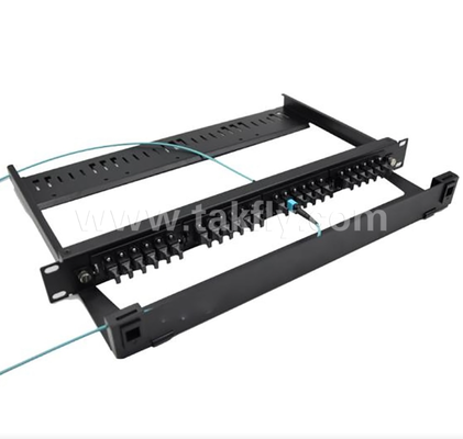 1U 24-Port MPO/MTP Patch Panel 19" Rack-Mount, de alta densidade, suporta caixas de módulos MPO pré-conectadas e painéis de adaptadores LC/MPO, para cablagem de fibra de tronco do data center