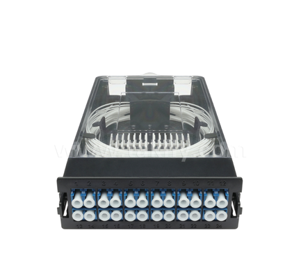 Módulo de cassete pré-terminado TK-HRM-04, 12C/24C, modo duplo: LC Pigtail Fusion ou MPO-LC Gerenciamento de cassetes, Plug-and-Play para cablagem de centros de dados