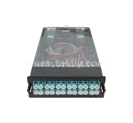 Módulo de cassete pré-terminado TK-HRM-04, 12C/24C, modo duplo: LC Pigtail Fusion ou MPO-LC Gerenciamento de cassetes, Plug-and-Play para cablagem de centros de dados