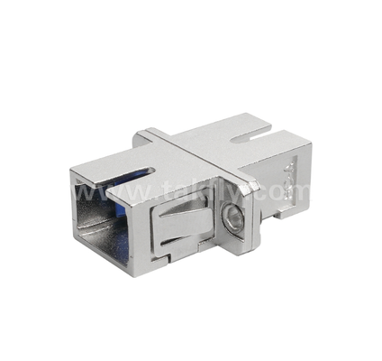Adaptador de Fibra de Metal SC Simplex ¢ Casamento de metal durável, baixa perda de inserção, resistente a altas e baixas temperaturas, para conexões de cabo-a-cabo e cabo-a-equipamento de fibra óptica