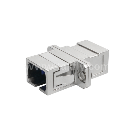 Adaptador de Fibra de Metal SC Simplex ¢ Casamento de metal durável, baixa perda de inserção, resistente a altas e baixas temperaturas, para conexões de cabo-a-cabo e cabo-a-equipamento de fibra óptica