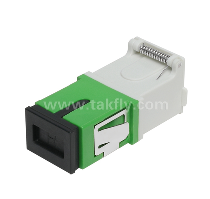 Adaptador SC Simplex com tampa externa e obturador frontal – Proteção ocular à prova de poeira e laser, baixa perda de inserção, para conexões de data center e fibra FTTx