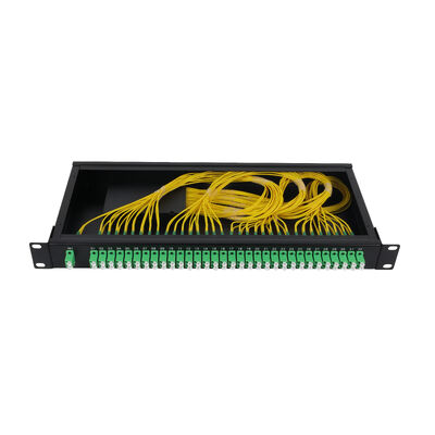 OEM 1U 19Inch 2x64 Rack Mount LC Fiber Optic PLC Splitter para Data Center FTTx