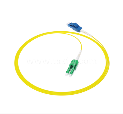LC Uniboot Fibra Óptica Cordão de Parche 1 tubo de dois núcleos, Polaridade Intercambiável, Amarelo, Metade do volume do cabo
