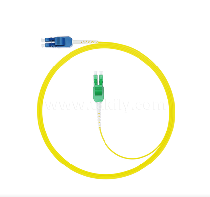 LC Uniboot Fibra Óptica Cordão de Parche 1 tubo de dois núcleos, Polaridade Intercambiável, Amarelo, Metade do volume do cabo