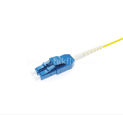 LC Uniboot Fibra Óptica Cordão de Parche 1 tubo de dois núcleos, Polaridade Intercambiável, Amarelo, Metade do volume do cabo