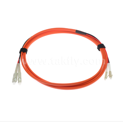 SC-UPC para LC-UPC OM1 Duplex Flat Twin Fiber Patch Cord 2,0 mm Laranja Multimode Jumper Optical Cable