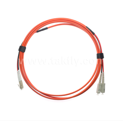 SC-UPC para LC-UPC OM1 Duplex Flat Twin Fiber Patch Cord 2,0 mm Laranja Multimode Jumper Optical Cable