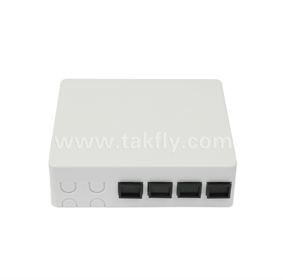 TKS-1806-04C-4 Port Fiber Termination Box - Surface Mount, SC/LC Compatible, Design modular para subsistemas de área de trabalho.