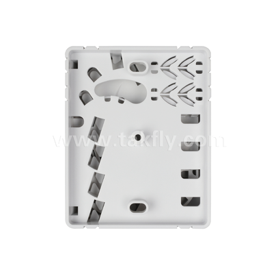TKS-1806-04C-4 Port Fiber Termination Box - Surface Mount, SC/LC Compatible, Design modular para subsistemas de área de trabalho.