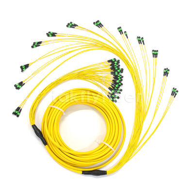 Cabo Trunk MPO Monomodo OS2 Personalizado Amphenol com 288 Fibras e Perda de Inserção Máxima de 0.35dB para Data Center