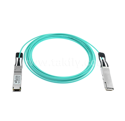 Cabo óptico ativo 40G QSFP+ ️ Full-Duplex de 4 canais, 11,3 Gbps por faixa, baixa potência, ligável a quente