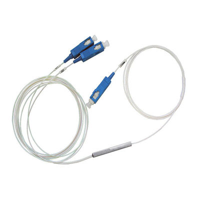 1x2 cabo Mini Steel Tube da fibra de Hydrel do divisor do PLC da fibra ótica do único modo do SC APC