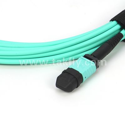 Cabo de fibra óptica multi-modo 12/24 núcleos Mpo Mtp Om3 para aplicações de data center