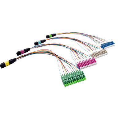 Mini cabo MPO MTP de 0.9mm ao cabo ótico do conector das fibras do mtp 12 da manutenção programada do LC