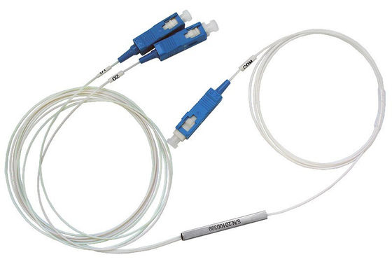 divisor ótico do PLC do divisor do PLC da fibra ótica do SC 1x2 APC UPC de 900um 2M