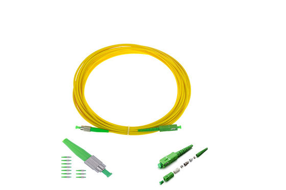 Revestimento amarelo de cabo de remendo LSZH da fibra do modo de FC/APC FC/APC DX único 3.0mm