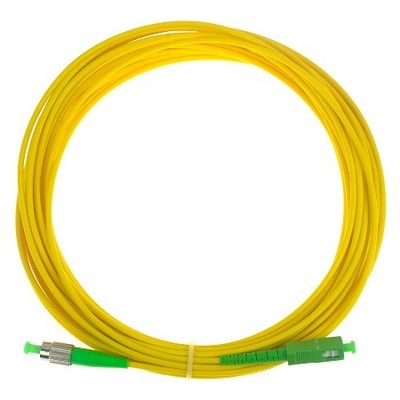 Revestimento amarelo de cabo de remendo LSZH da fibra do modo de FC/APC FC/APC DX único 3.0mm