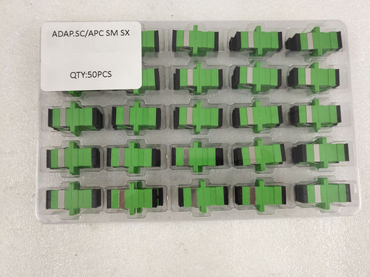 Adaptador verde simples da fibra ótica do SC APC para a caixa terminal