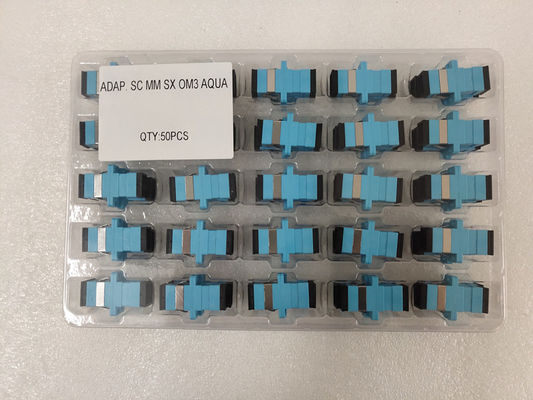 Plástico simples de Aqua Fiber Optic Multimode Adapter do adaptador do SC de OM3 OM4