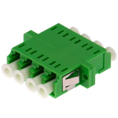 Adaptador da fibra ótica do quadrilátero do LC APC com verde Singlemode da flange para telecomunicações