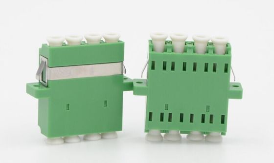 Cor verde da manutenção programada Flangeless do adaptador da fibra ótica do quadrilátero do LC APC para a rede das telecomunicações