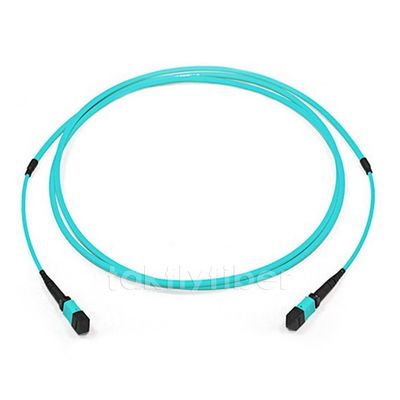 Baixa perda de inserção 8/12/24 Núcleos OM4 Multimodo MPO/MTP Fibra Óptica Patch Cord para redes de alta velocidade